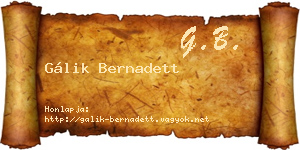 Gálik Bernadett névjegykártya