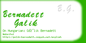 bernadett galik business card